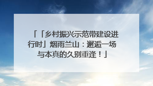「乡村振兴示范带建设进行时」烟雨兰山：邂逅一场与本真的久别重逢！