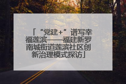 “党建+”谱写幸福莲滨——福建新罗南城街道莲滨社区创新治理模式探访