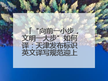“向前一小步，文明一大步”如何译：天津发布标识英文译写规范迎上合峰会
