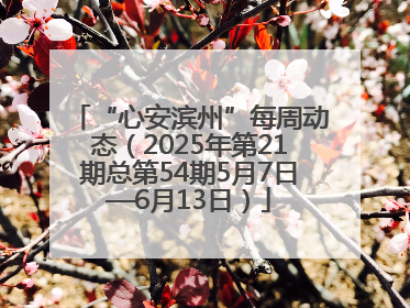 “心安滨州”每周动态（2025年第21期总第54期5月7日—6月13日）