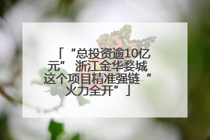“总投资逾10亿元” 浙江金华婺城这个项目精准强链“火力全开”