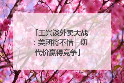王兴谈外卖大战：美团将不惜一切代价赢得竞争