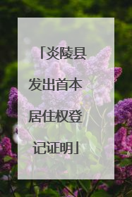 炎陵县发出首本居住权登记证明