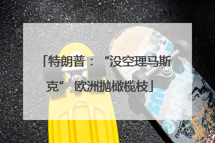 特朗普：“没空理马斯克” 欧洲抛橄榄枝