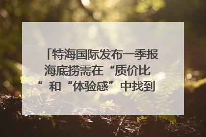 特海国际发布一季报 海底捞需在“质价比”和“体验感”中找到平衡｜新经济观察