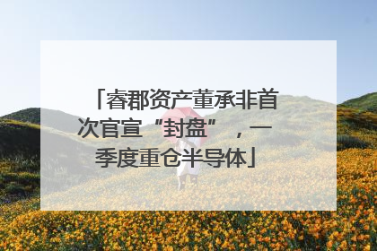 睿郡资产董承非首次官宣“封盘”，一季度重仓半导体
