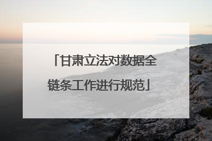 甘肃立法对数据全链条工作进行规范