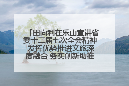 田向利在乐山宣讲省委十二届七次全会精神 发挥优势推进文旅深度融合 务实创新助推高质量发展