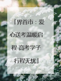 界首市：爱心送考温暖启程 高考学子行程无忧