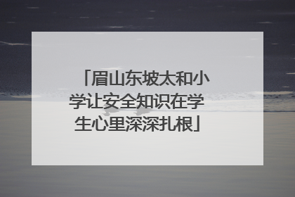眉山东坡太和小学让安全知识在学生心里深深扎根