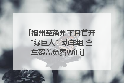 福州至衢州下月首开“绿巨人”动车组 全车覆盖免费WiFi