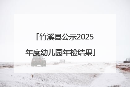 竹溪县公示2025年度幼儿园年检结果