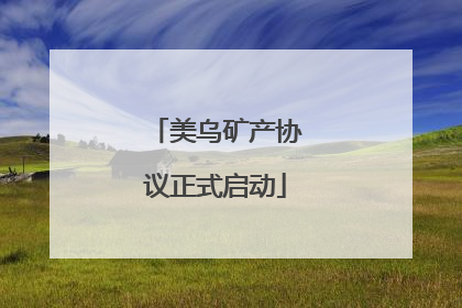 美乌矿产协议正式启动
