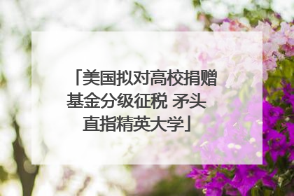美国拟对高校捐赠基金分级征税 矛头直指精英大学