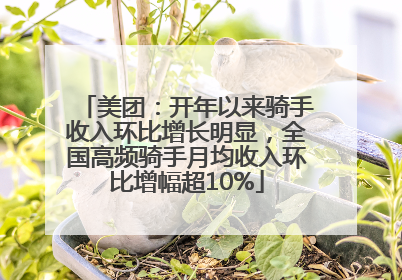 美团：开年以来骑手收入环比增长明显，全国高频骑手月均收入环比增幅超10%