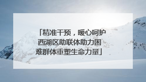 精准干预，暖心呵护 西湖区助联体助力困难群体重塑生命力量