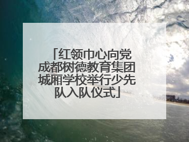 红领巾心向党 成都树德教育集团城厢学校举行少先队入队仪式