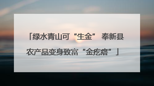 绿水青山可“生金” 奉新县农产品变身致富“金疙瘩”