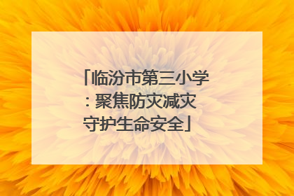 临汾市第三小学：聚焦防灾减灾 守护生命安全
