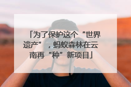 为了保护这个“世界遗产”，蚂蚁森林在云南再“种”新项目