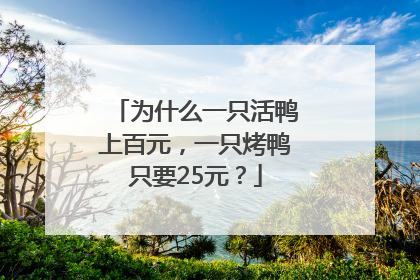 为什么一只活鸭上百元，一只烤鸭只要25元？