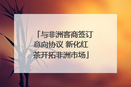 与非洲客商签订意向协议 新化红茶开拓非洲市场