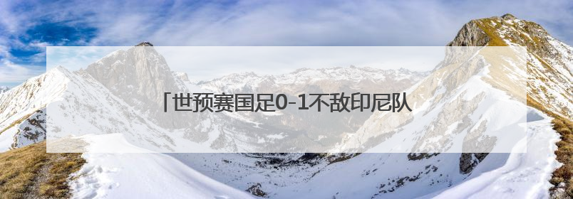 世预赛国足0-1不敌印尼队 无缘2026美加墨世界杯