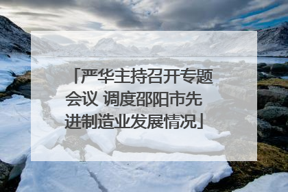 严华主持召开专题会议 调度邵阳市先进制造业发展情况