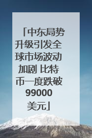 中东局势升级引发全球市场波动加剧 比特币一度跌破99000美元