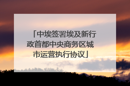 中埃签署埃及新行政首都中央商务区城市运营执行协议
