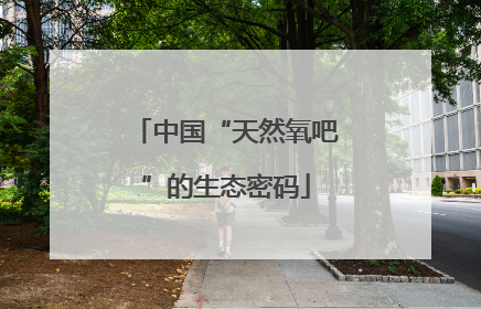 中国“天然氧吧”的生态密码