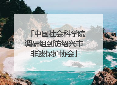 中国社会科学院调研组到访绍兴市非遗保护协会