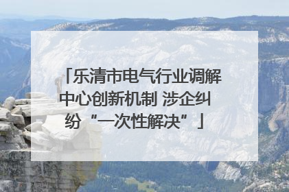 乐清市电气行业调解中心创新机制 涉企纠纷“一次性解决”