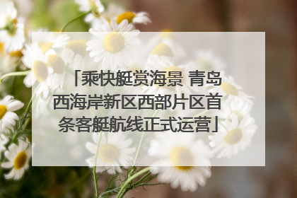 乘快艇赏海景 青岛西海岸新区西部片区首条客艇航线正式运营