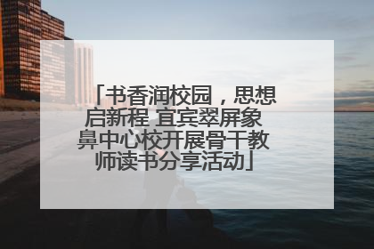 书香润校园，思想启新程 宜宾翠屏象鼻中心校开展骨干教师读书分享活动