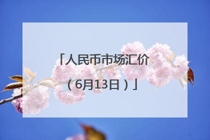人民币市场汇价（6月13日）