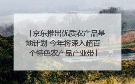 京东推出优质农产品基地计划 今年将深入超百个特色农产品产业带