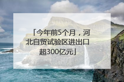 今年前5个月，河北自贸试验区进出口超300亿元