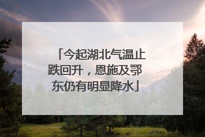 今起湖北气温止跌回升，恩施及鄂东仍有明显降水