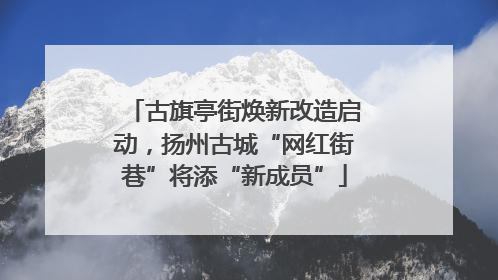 古旗亭街焕新改造启动，扬州古城“网红街巷”将添“新成员”