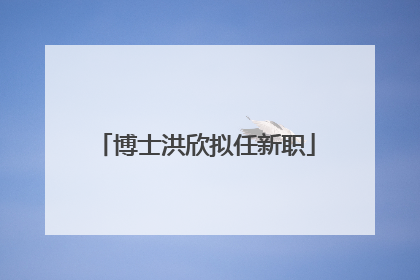 博士洪欣拟任新职