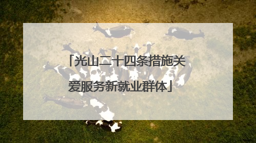 光山二十四条措施关爱服务新就业群体
