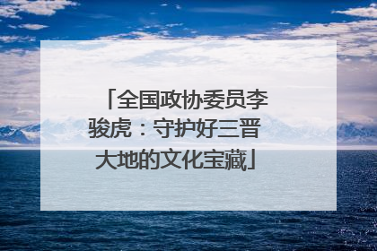 全国政协委员李骏虎：守护好三晋大地的文化宝藏