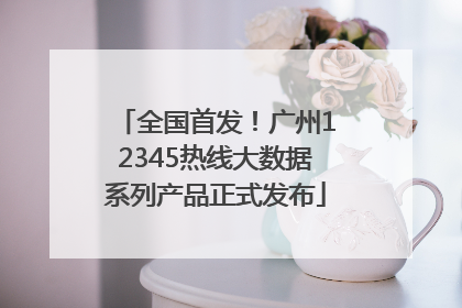 全国首发！广州12345热线大数据系列产品正式发布