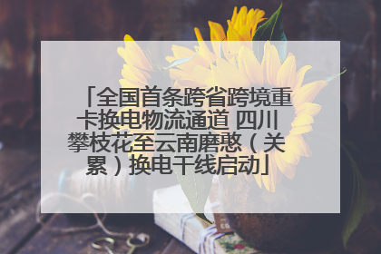 全国首条跨省跨境重卡换电物流通道 四川攀枝花至云南磨憨（关累）换电干线启动