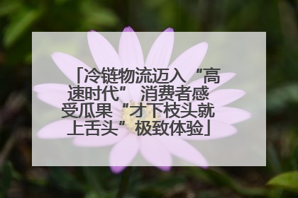 冷链物流迈入“高速时代” 消费者感受瓜果“才下枝头就上舌头”极致体验