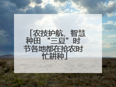 农技护航、智慧种田 “三夏”时节各地都在抢农时 忙耕种