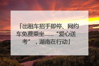 出租车招手即停、网约车免费乘坐……“爱心送考”，湖南在行动