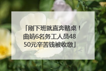 刚下班就直奔赌桌！曲靖6名务工人员4850元辛苦钱被收缴