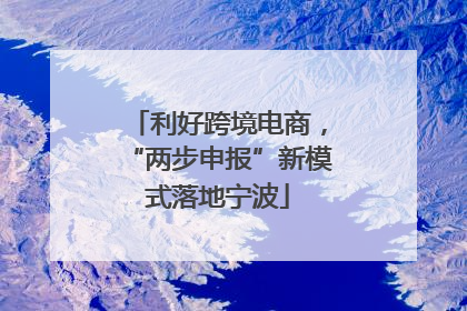 利好跨境电商，“两步申报”新模式落地宁波